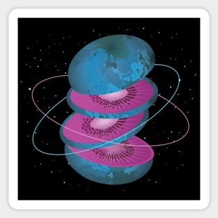 Kiwi Fruit Planet Sticker